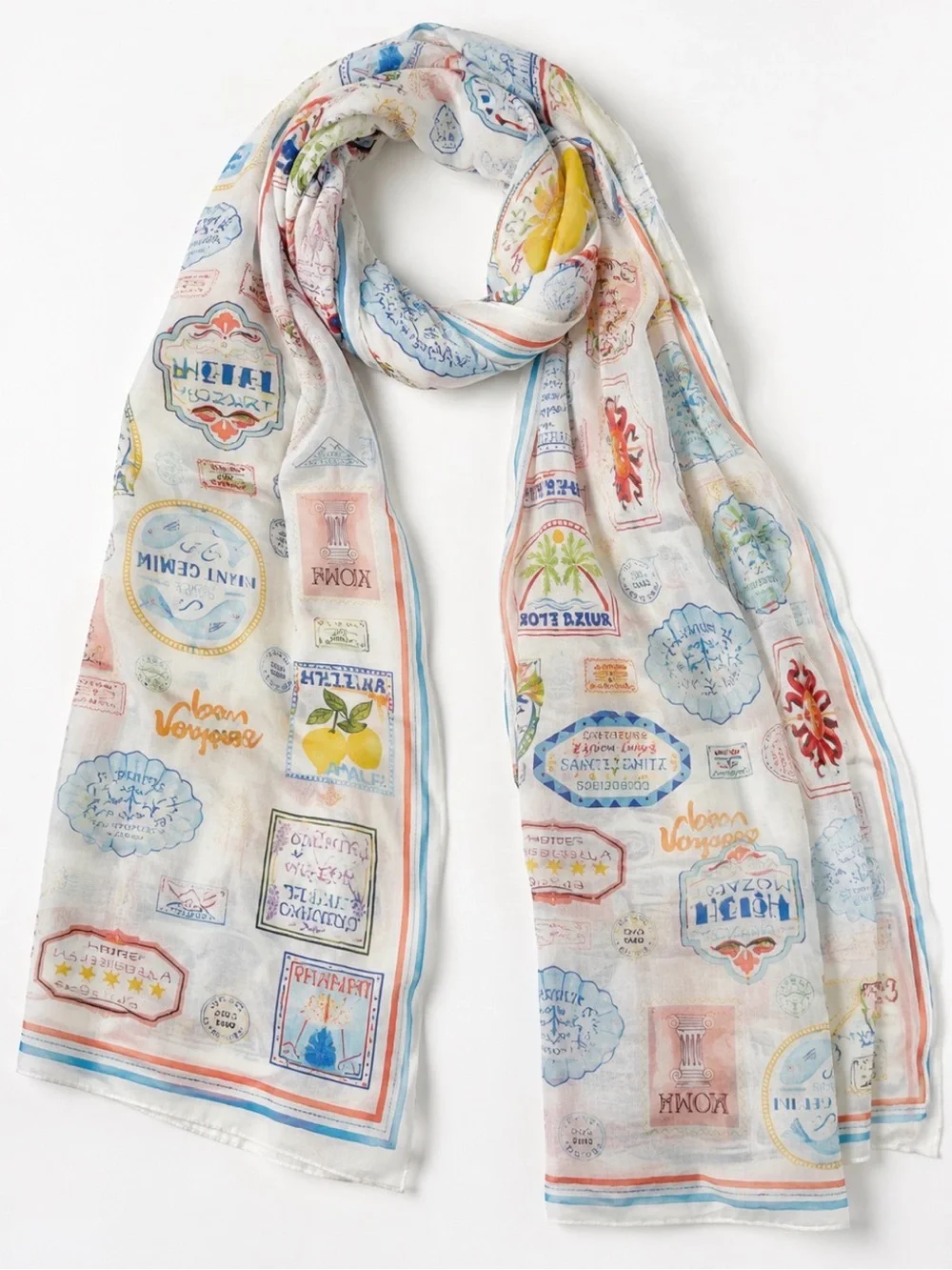 Vismaya x Anthropologie Stamp Icon large Scarf 100% cotton 40”x 72”